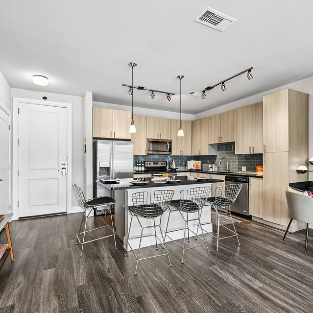 The Arnold - Kitchen with Stainless Steel Appliances and Quartz Countertops